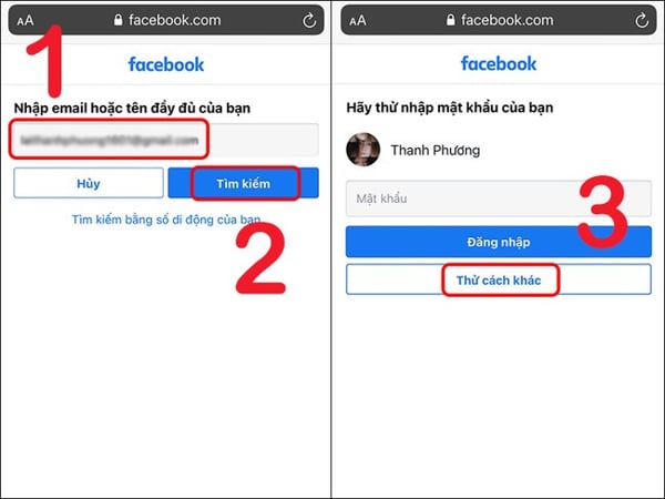 Đăng xuất khỏi Facebook và tiến hành khôi phục mật khẩu