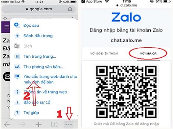 Cách sử dụng zalo web trên điện thoại iPhone